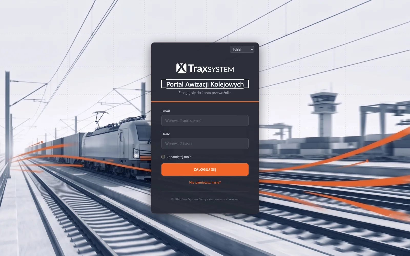 Portal przewoźnika kolejowego z podglądem własnych składów